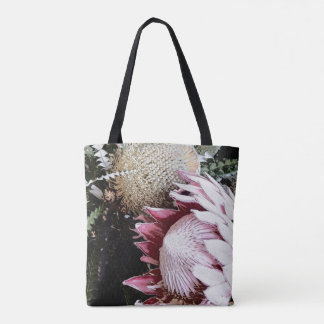 queen protea native floral tote bag