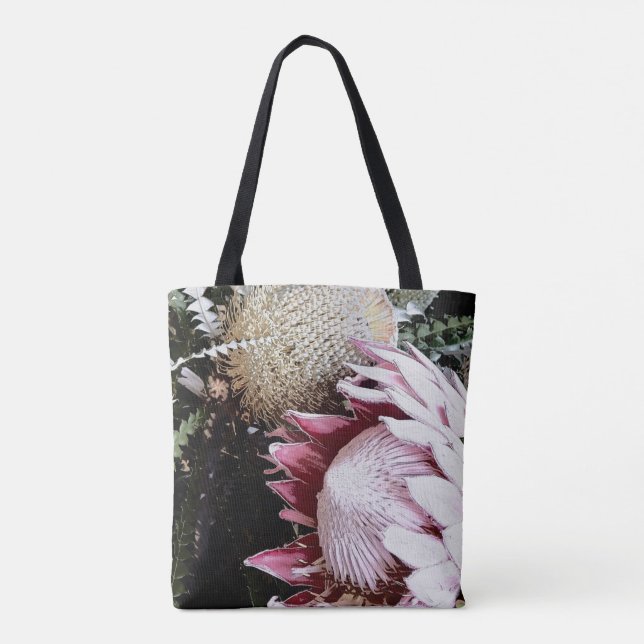 queen protea native floral tote bag (Back)