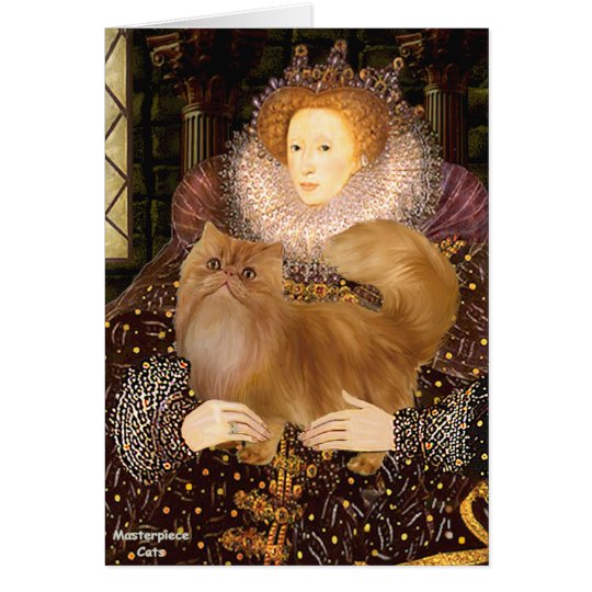 Queen - Red Persian cat Card