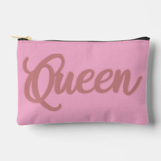 Queen Rose Gold Calligraphy Design  Accessory Pouch