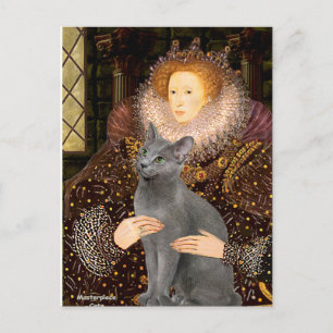 Queen - Russian Blue cat Postcard