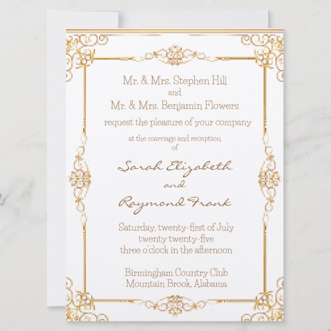 Queen’s Palace 6.25” x 8.75” Wedding Invitation  (Front)