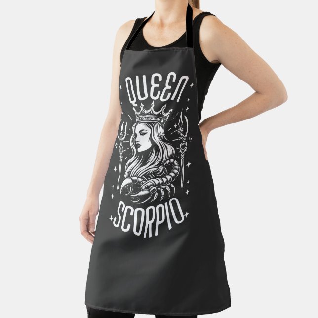 Queen Scorpio Zodiac Star Sign Horoscope Birthday  Apron (Insitu)