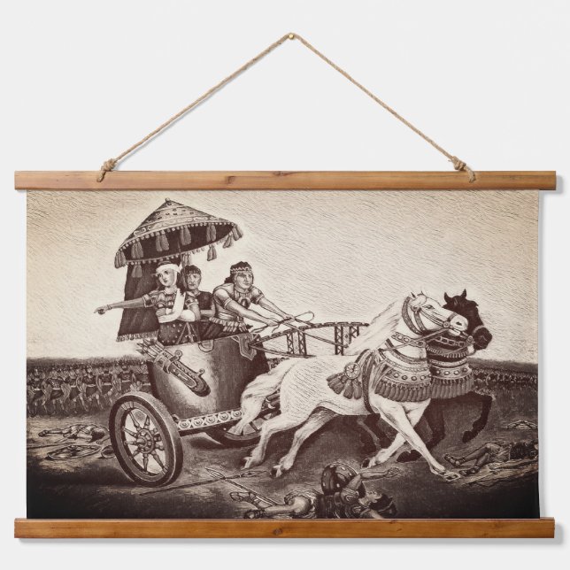 Queen Shamiram Wood Topped Wall Tapestry (Front)