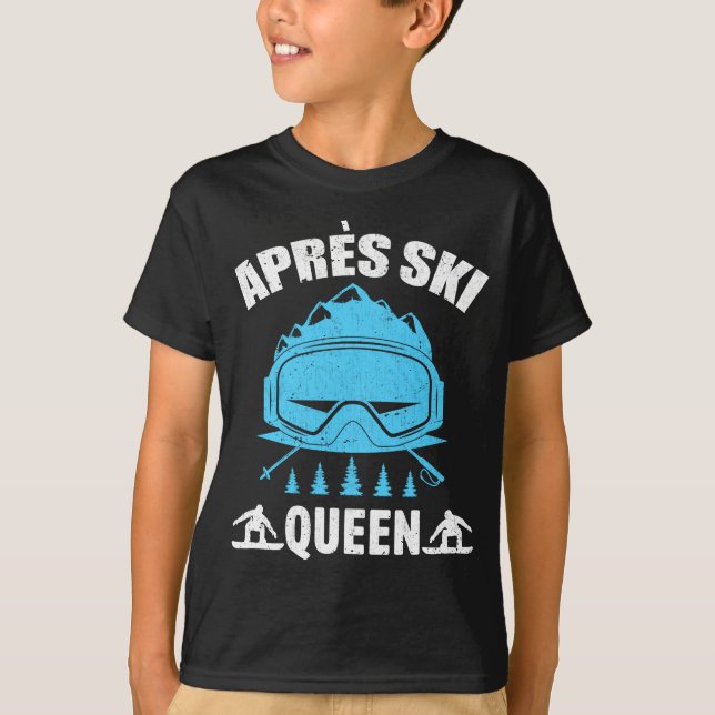 Queen Skiing Snowboard Winter Sports After Ski T-Shirt (Front)