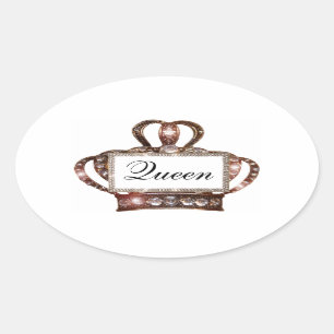 "Queen" Tiara Label Stickers
