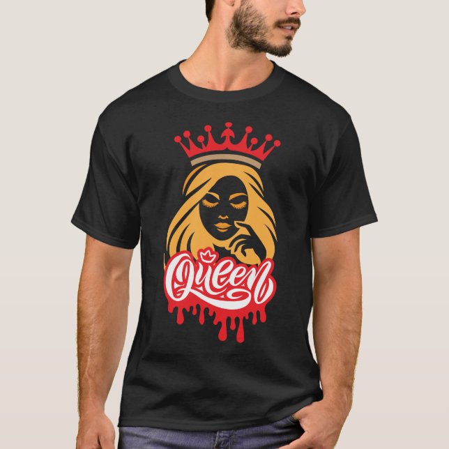 Queen Typography – Bold Royal Woman Design T-Shirt (Front)