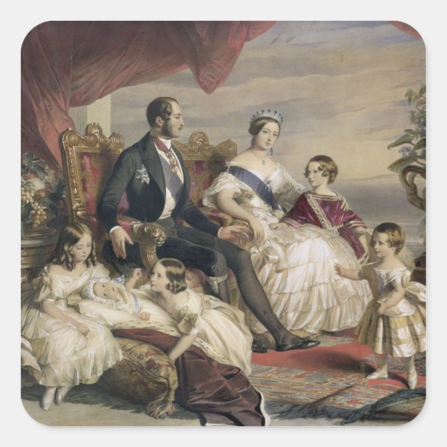 Queen Victoria (1819-1901) and Prince Albert (1819 Square Sticker (Front)