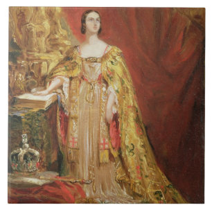 Queen Victoria (1819-1901) Taking the Coronation O Tile