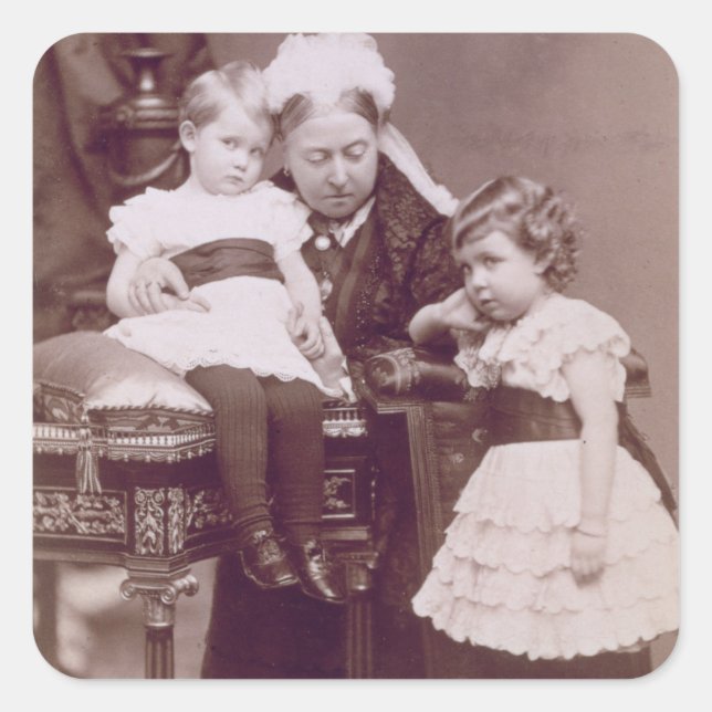 Queen Victoria (1819-1901) with her grandchildren, Square Sticker (Front)
