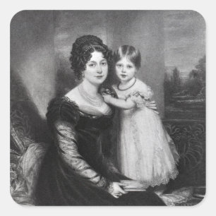 Queen Victoria as an infant with her mother Square Sticker