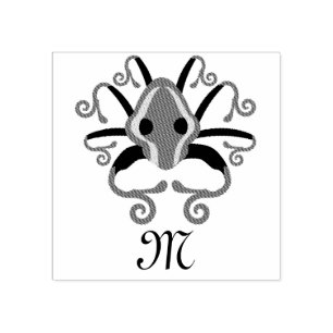 Queen Victoria Black Kraken Rubber Stamp