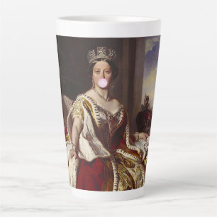 Queen Victoria blowing a pink bubble gum Latte Mug