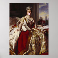 Queen Victoria Blowing Pink Bubble gum