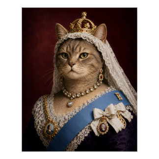 Queen Victoria Cat Portrait – Victorian Royal Cat Poster