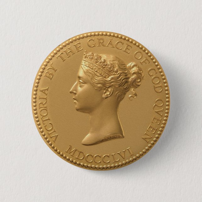 Queen Victoria Coin 6 Cm Round Badge (Front)