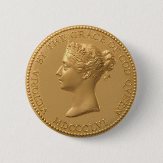Queen Victoria Coin 6 Cm Round Badge