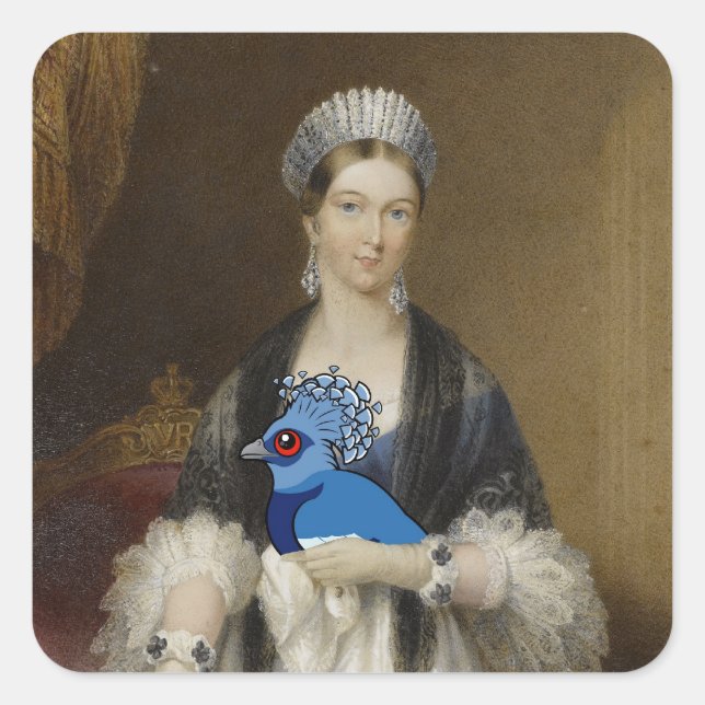 Queen Victoria Crowned Pigeon Square Sticker (Front)