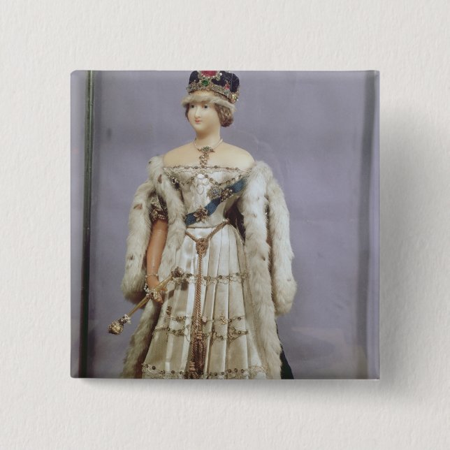 Queen Victoria  doll 15 Cm Square Badge (Front)