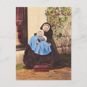 Queen Victoria holding Victoria of Hesse 1863 Postcard