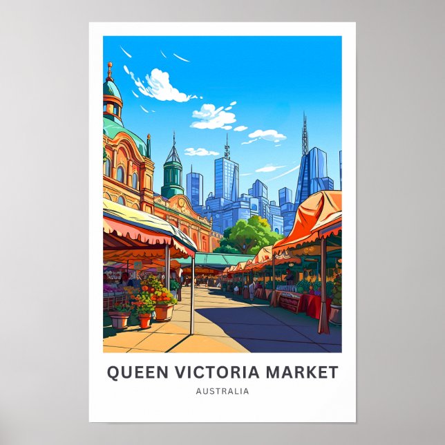 Queen Victoria Market Australia Travel Print (Front)