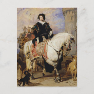 Queen Victoria on horse sidesaddle ca. 1837 Postcard