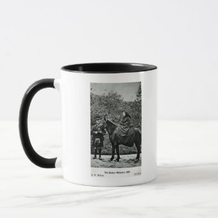 Queen Victoria  on horseback at Balmoral , 1863 Mug