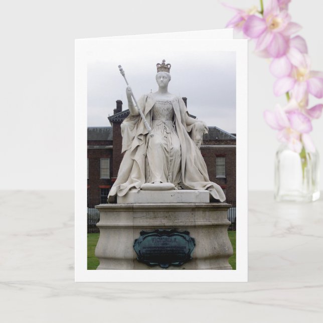 Queen Victoria Statue, Kensington Palace, England Card (Orchid)