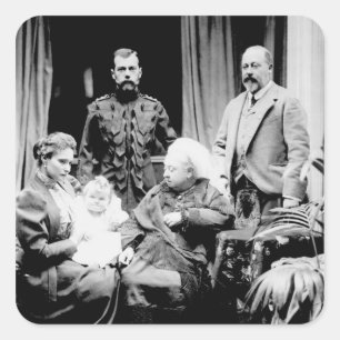 Queen Victoria, Tsar Nicholas II Square Sticker