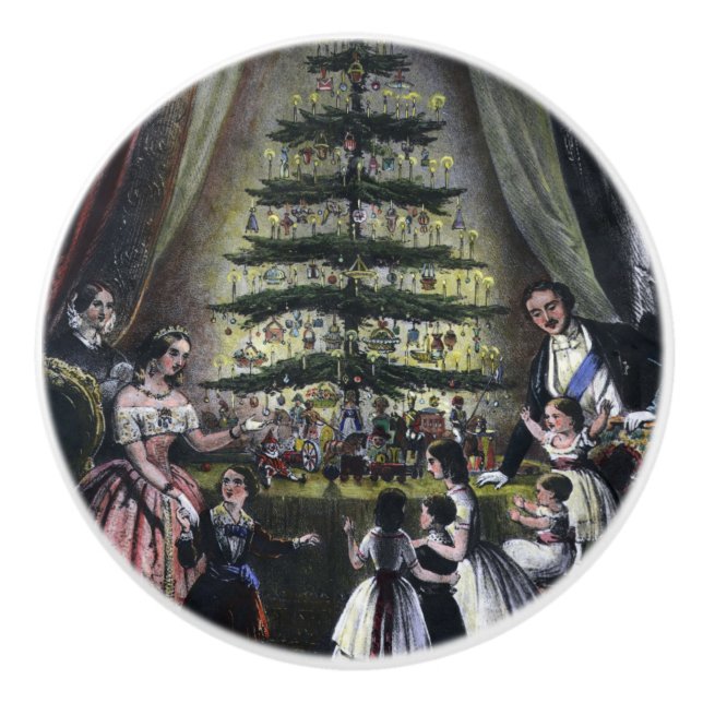Queen Victoria's Christmas Tree Ceramic Knob (Front)