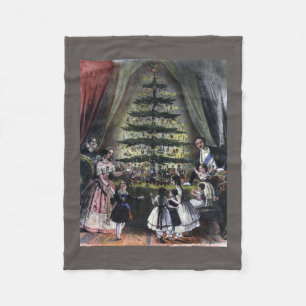 Queen Victoria's Christmas Tree Fleece Blanket