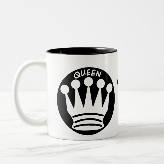 Queen Vs King Chess Piece Mug (Left)