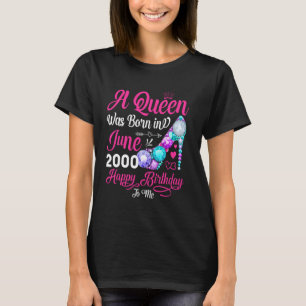 Queen Was Born In June 2000 Girl Women 21 Years Bi T-Shirt