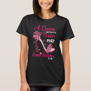 Queen Was Born In October 1957 High Heel 65th Birt T-Shirt