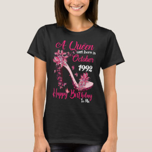 Queen Was Born In October 1992 High Heel 30th Birt T-Shirt