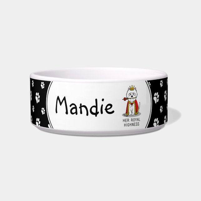 Queen Westie Dog West Highland White Terrier Bowl (Front)