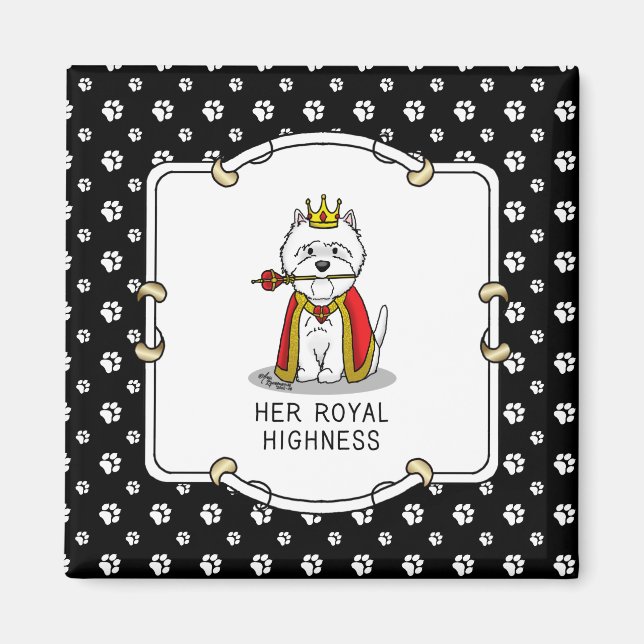 Queen Westie Dog West Highland White Terrier Magnet (Front)