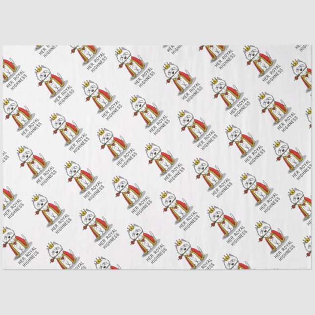 Queen Westie Dog West Highland White Terrier Tissue Paper (Front)