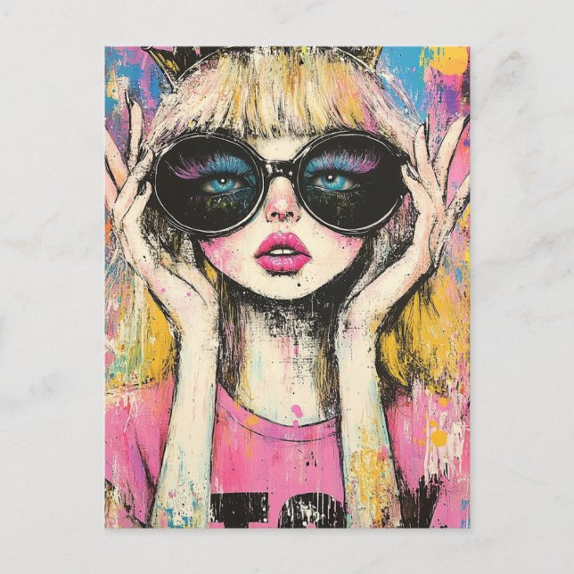 Queen With Big Glasses Postcard (Front)