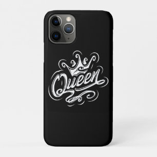 Queen With Crown, Typography Design iPhone 11 Pro Case