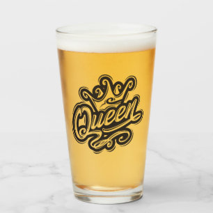 Queen With Crown, Typography Design Glass