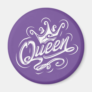 Queen With Crown, Typography Design Magnet