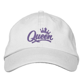Queen With Crown Typography Embroidered Hat