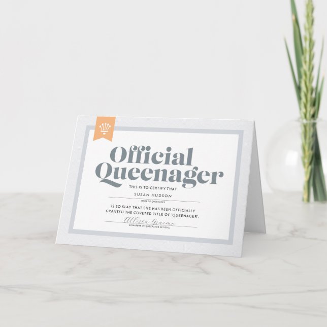 Queenager Birthday Card (Front)