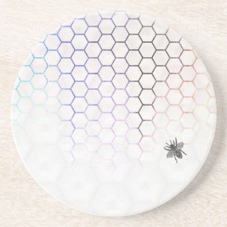 QueenBee in Colorfull Honeycomb Coaster