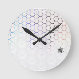 QueenBee in Colorfull Honeycomb Round Clock