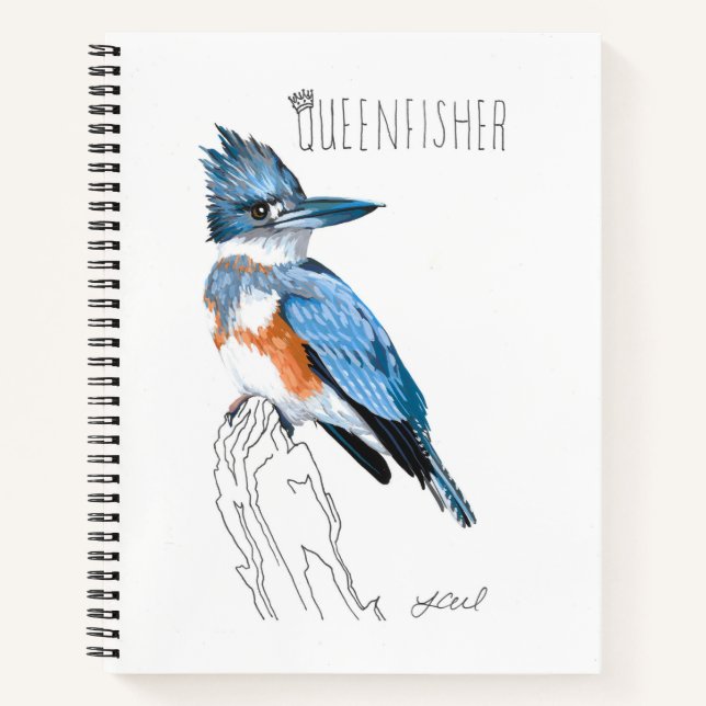 Queenfisher (Belted Kingfisher) Notebook (Front)