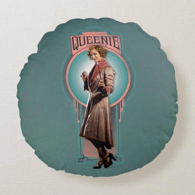 QUEENIE GOLDSTEIN™ Art Deco Panel Round Cushion (Front)