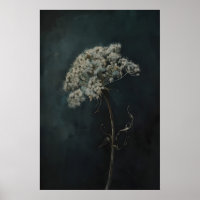 Queens Anne Lace Moody Dark Floral Printable Wall