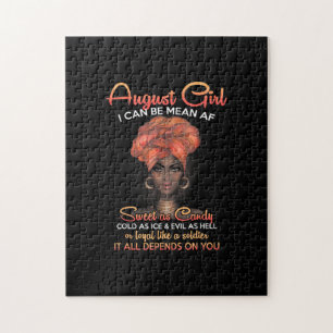 Queens Are Born In August Birthday Black Women Jigsaw Puzzle